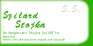 szilard stojka business card